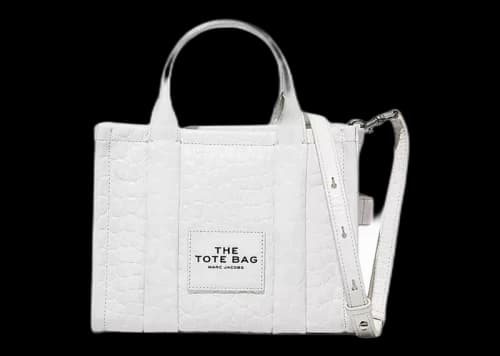Marc Jacobs The Croc-Embossed Small Tote Bag Ivory