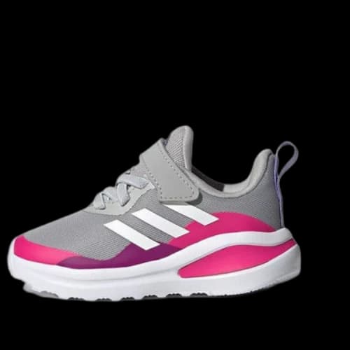 (TD) adidas Fortarun Elastic Lace Top Strap 'Gray Rose Red'