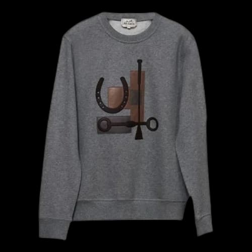 HERMES Her-Mes Sports Series Round Neck Gray