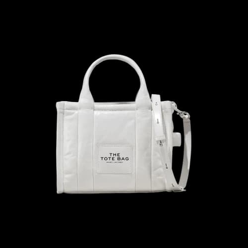 Marc Jacobs Shiny Crinkle Leather Small Tote Bag White