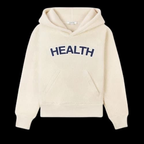 Sporty & Rich Sherpa Fleece Cropped Hoodie 'Cream'