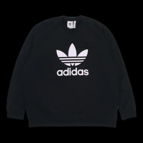 adidas originals Tresoil Crew Large Logo Sports Pullover Round Neck Black