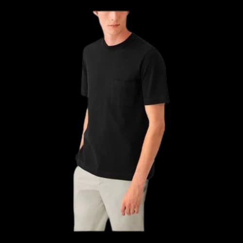 HERMES SS21 Solid Color H Round Neck Short Sleeve Black