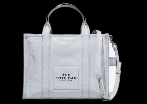Marc Jacobs The Crackle Leather Medium Tote Bag Metallic