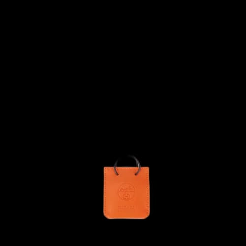 Hermes Shopping Bag Charm Orange