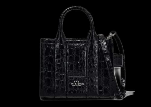 Marc Jacobs The Croc-Embossed Micro Tote Bag Black