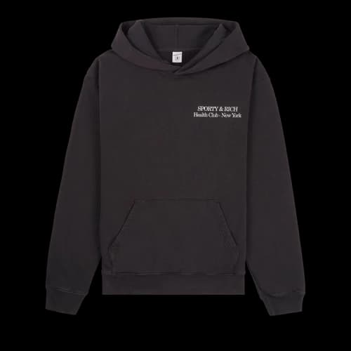 Sporty & Rich New Drink More Water Hoodie 'Faded Black/White'