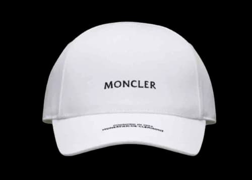 Moncler Logo Embroidered Baseball Cap Silk White