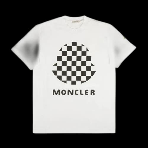 Moncler Checked Logo Short-Sleeve T-Shirt 'White/Black'