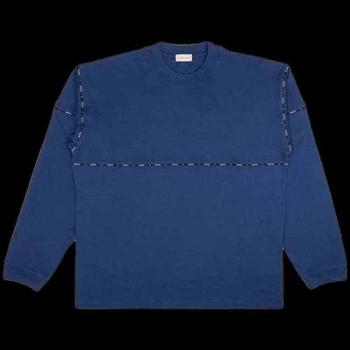 Moncler Logo Piping Long-Sleeve T-Shirt 'Blue'