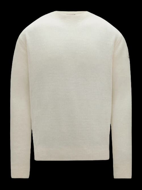 Moncler Wool and Cashmere Knit Sweater Off White