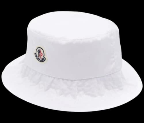 Moncler Logo Patch Bucket Hat Blue