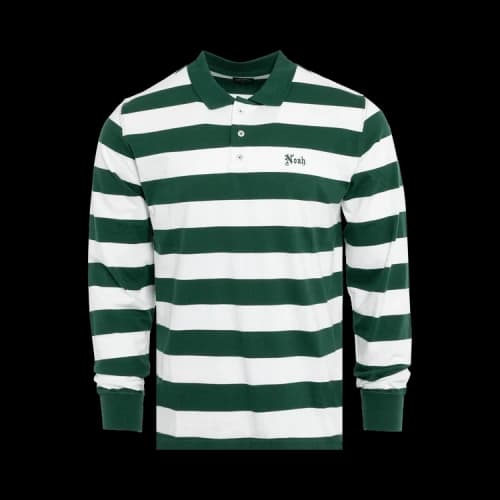 Noah Jersey Long-Sleeve Polo 'Green/White'