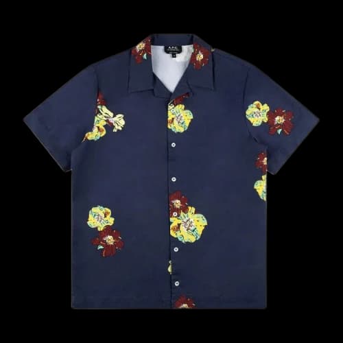 A.P.C. Louis Short-Sleeve Shirt 'Dark Navy Blue'