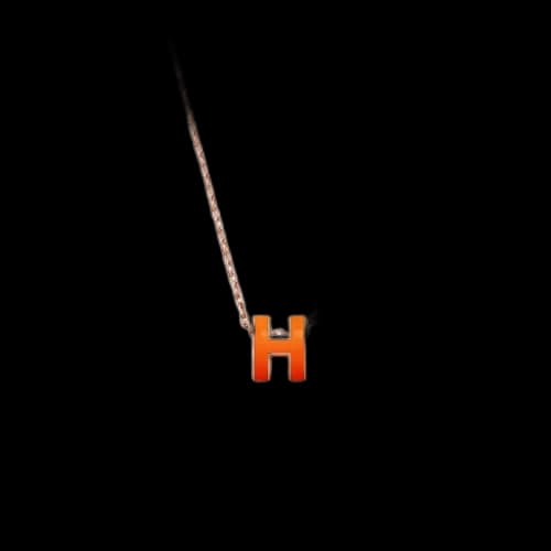 Hermes Mini Pop H Pendant Orange Soie