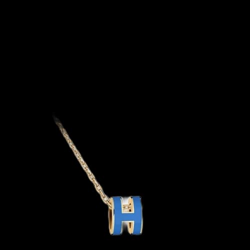Hermes Mini Pop H Pendant Bleu Sature