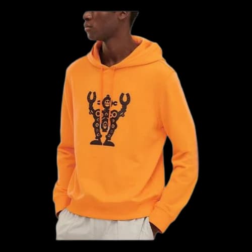 HERMES SS21 Pattern Printing Loose Orange
