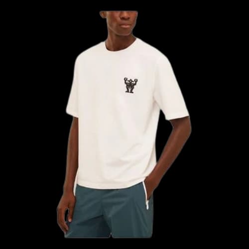 HERMES Hello Mr FarrierLogo Round Neck Cotton Short Sleeve White