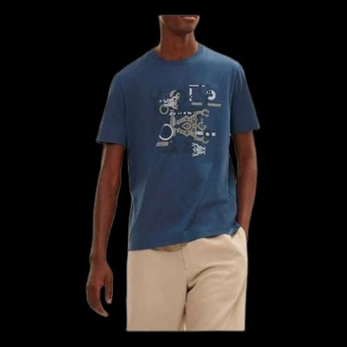 HERMES SS21 Series Round Neck Short Sleeve Blue