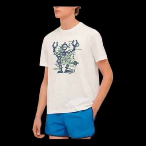 HERMES SS21 Hello Mr Farrier Series Printing Round Neck Short Sleeve White