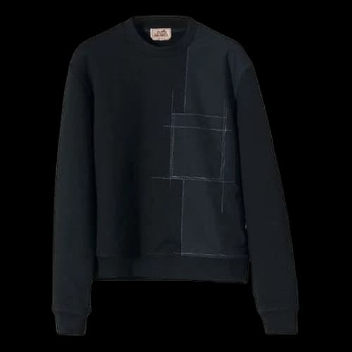 HERMES FW21 Material Straight Loose Sports Navy Blue