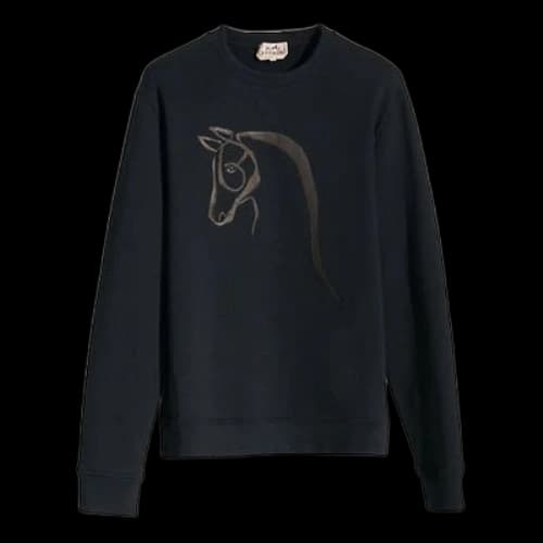 HERMES SS21 Adornment Pattern Sports Navy Blue