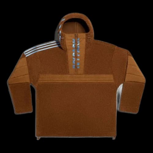 adidas originals x Ivy Park Crossover Teddy 4All Half Zipper hooded Pullover Fleece Sports Jacket Couple Style Brown