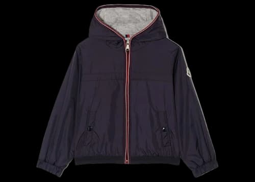 Moncler Enfant Anton Hooded Rain Jacket Navy Blue