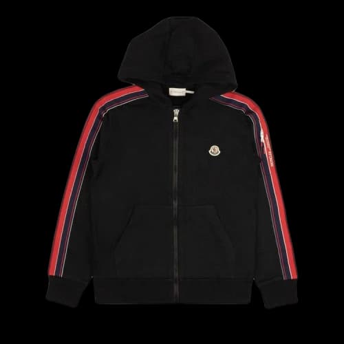 Moncler Kids Logo Patch Stripe Sweatsuit 'Black'
