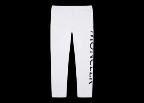 Moncler Split Embroidered Logo Sweatpants White