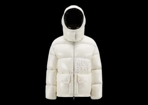 Moncler Women's Abbaye Short Down Jacket Silk White
