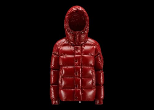 Moncler Women's Maya 70th Anniversary Special Edition Short Down Jacket Berry Red