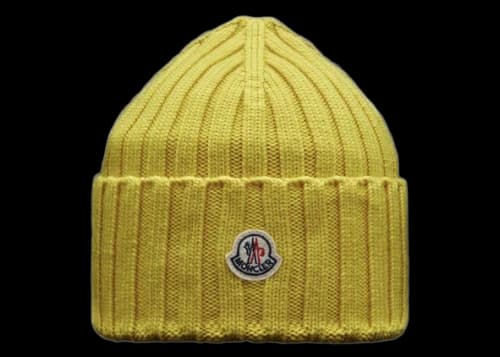 Moncler Ribbed Knit Beanie Yellow