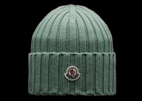 Moncler Ribbed Knit Beanie Aqua Green