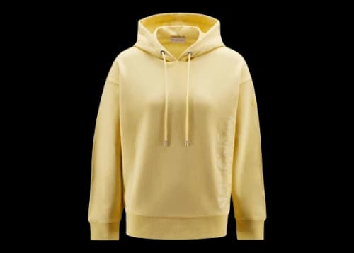 Moncler Women's Metallic Spray Effect Logo Print Hoodie Pale Yellow