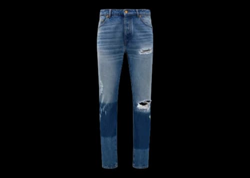 Moncler x Palm Angels Vintage-Effect Jeans Ocean Blue
