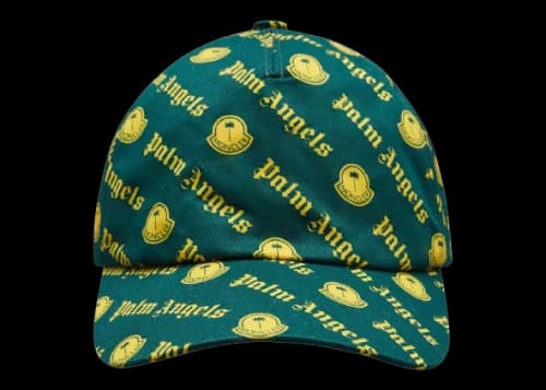 Moncler x Palm Angels Logo Print Baseball Cap Yellow/Green
