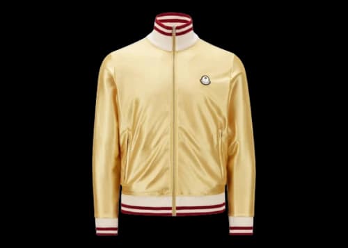 Moncler x Palm Angels Shiny Zip-Up Sweatshirt Light Yellow