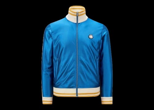 Moncler x Palm Angels Shiny Zip-Up Sweatshirt Bright Blue