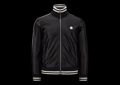 Moncler x Palm Angels Shiny Zip-Up Sweatshirt Black