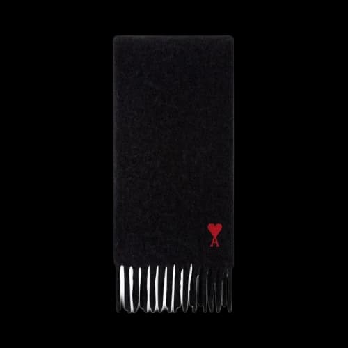 Ami Plain Scarf With Fringes 'Black'