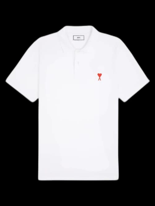 Ami Paris Ami De Coeur Polo Shirt White/Red