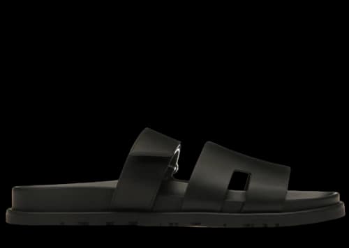 Hermes Chypre Sandal Noir Calfskin Leather (M)