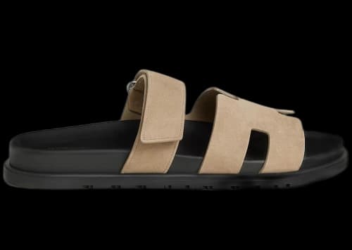 Hermes Chypre Sandal Beige Sable Suede Goatskin