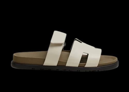 Hermes Chypre Sandal Beige Glaise Vert Toundra Grained Leather (M)