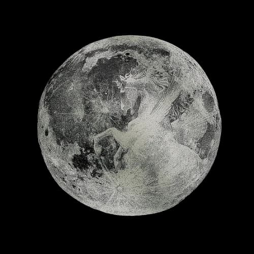 Hermes Shawl Clair de Lune Noir/Blanc