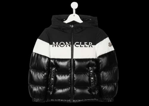 Moncler Enfant Chest Logo-Print Padded Jacket Black