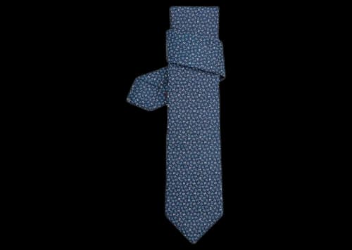 Hermes Tie Tie 7 H Robe Du Soir Blue