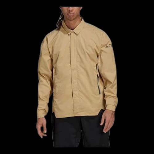 adidas Terrex C Myshelter W.r Logo Stripe Printing Lapel Jacket Khaki