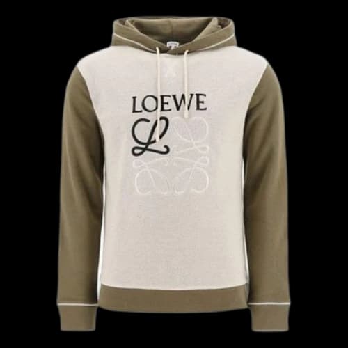 LOEWE Embroidered hooded Drawstring Khaki
